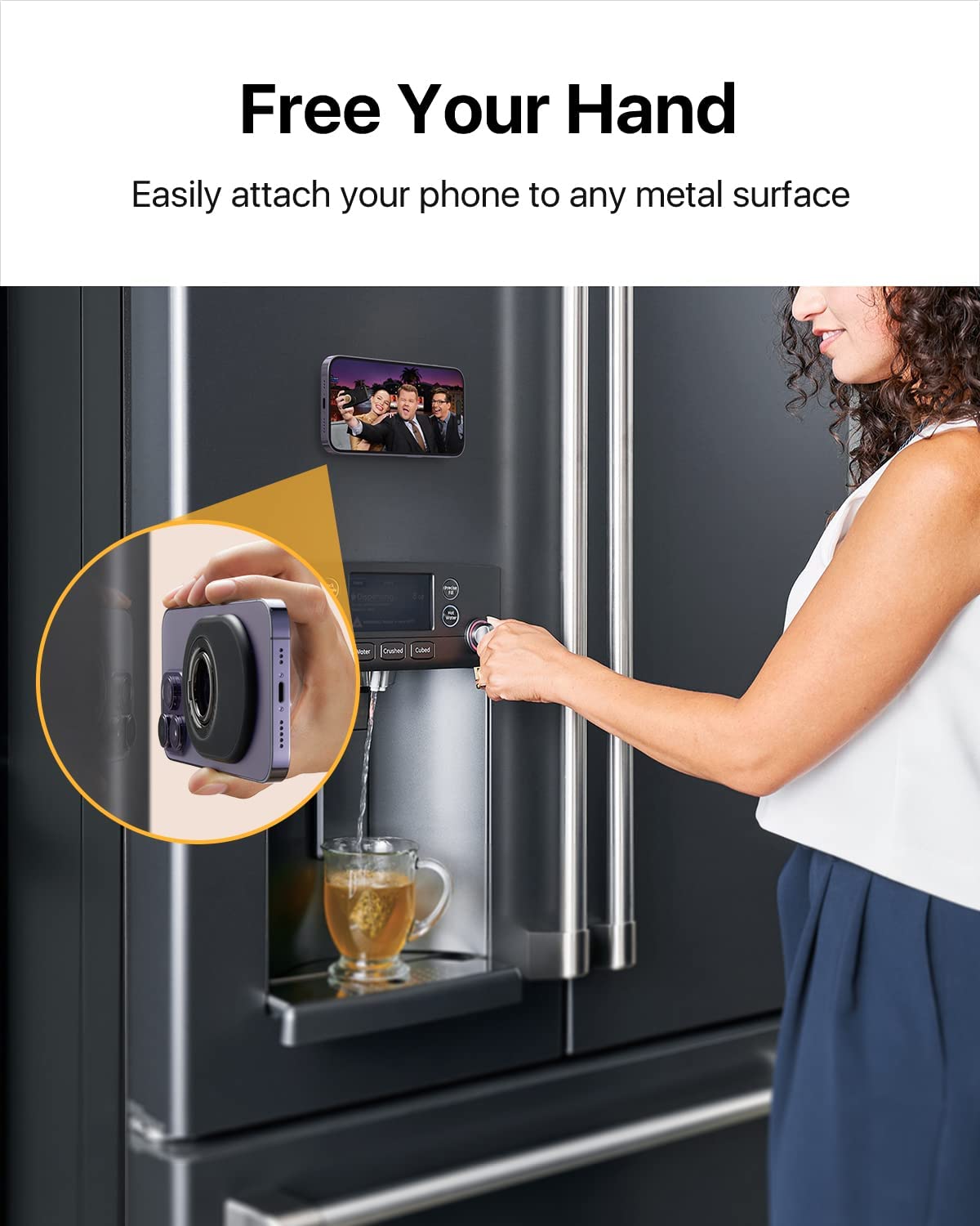 Magnetic Phone Mount For Gym Kitchen Double-Sided Strong